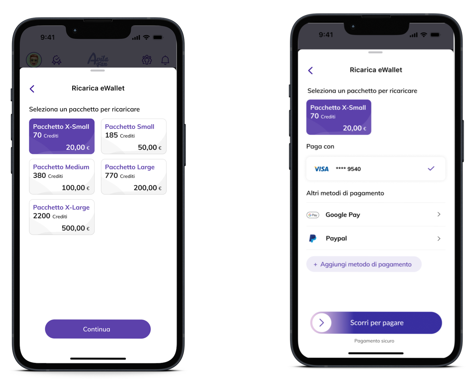 UI view integrating Stripe Elements components.